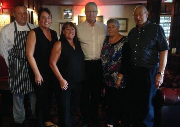 The Smith family at the Trafalgar Restaurant in Fleetwood.