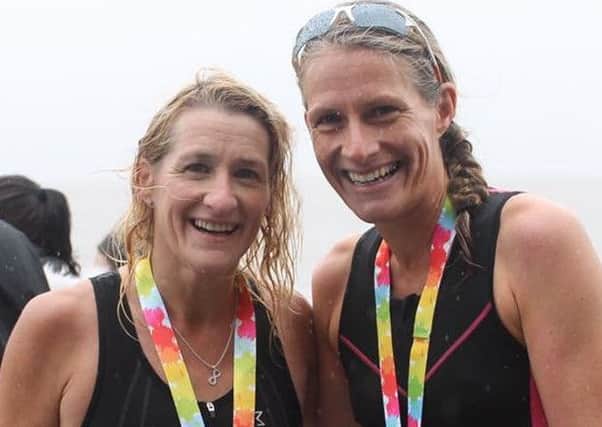 Caroline Betmead and Michelle Tickle at the Fleetwood Triathlon