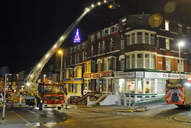Pictures:Bill Johnson. Fire at the Astoria Guest House, Albert Road, Blackpool.