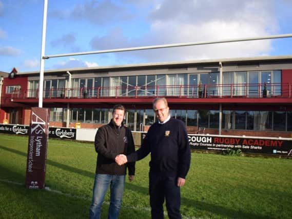 Paul Rowley and Dave Young at Fylde RUFC's Woodlands Memorial Ground