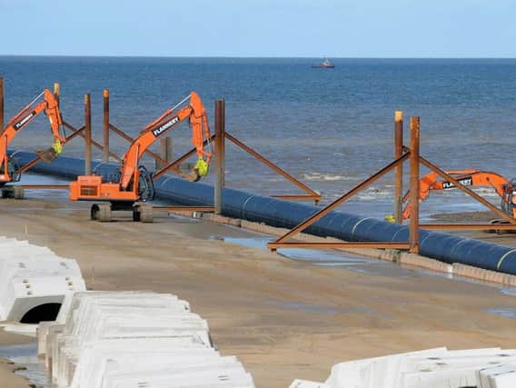 Work to install the pipe at Anchorsholme