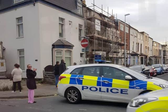 The scene on Charles Street where police said there has been a 'large gas explosion'