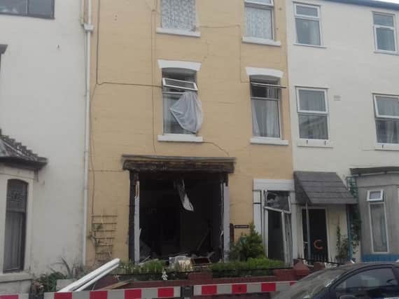 The scene of the gas explosion on Charles Street, in Blackpool