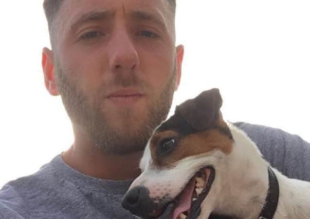 Tom Wilson and his dog Dave, who was killed by two out of control Staffies