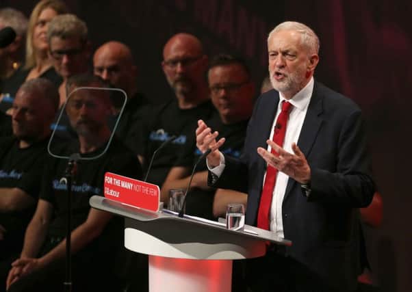 Labour leader Jeremy Corbyn delivers his speech at the Labour Party annual conference at the Brighton Centre, Brighton. PRESS ASSOCIATION Photo. Picture date: Wednesday September 27, 2017. Photo credit should read: Gareth Fuller/PA Wire