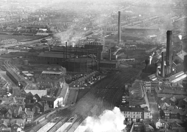 Aerial of the railway sidings attached to Blackpool Central Station