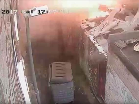 CCTV footage has captured the dramatic moment