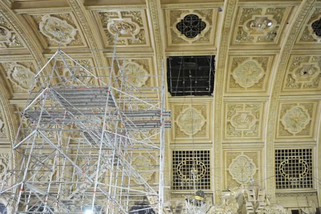 Work is under way to fix the roof of the Empress Ballroom at the Winter Gardens
