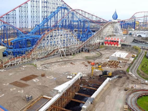 The early ground work on the new Icon ride at Blackpool Pleasure Beach