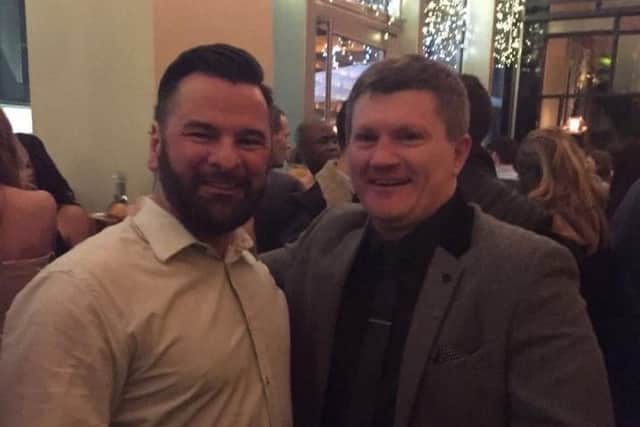 Simon Marx, left, pictured with boxer Ricky Hatton in Manchester last year (Pic: Simon Marx/Facebook)