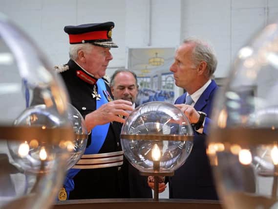 Lord Shuttleworth the Lord Lieutenant of Lancashire visiting Chelsom to presetn the Queen's Award