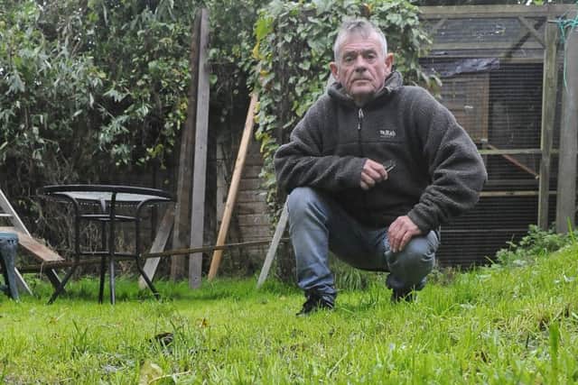 Michael Blofield claims that the work going on behind his house on Addison Crescent is causing his property to subside and flood