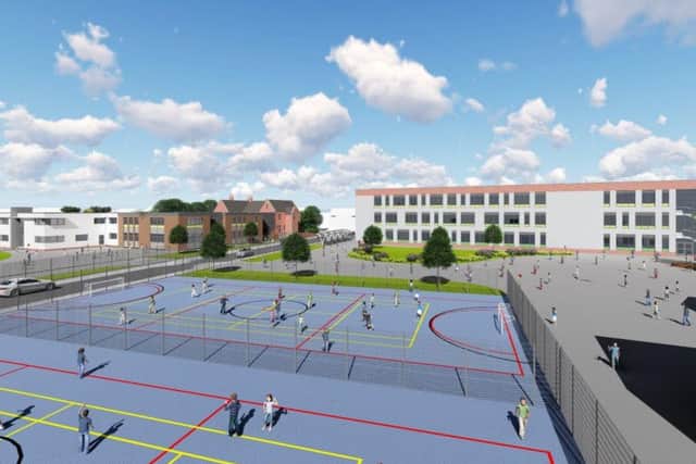 An artists impression of the playground at the proposed Armfield Academy