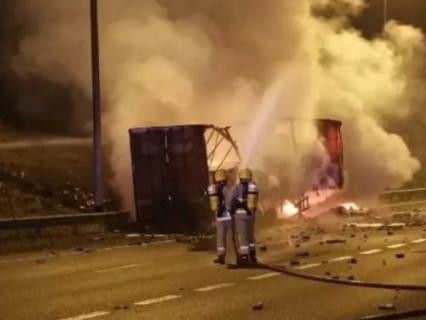 Researchshows that a lorry fire on the northbound carriageway at junction 32 near Broughton last December was rated the fifth worst