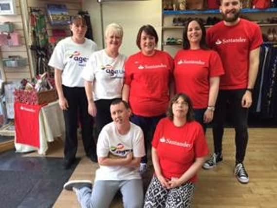 Staff from Santander on the Fylde coast took part in a fund raising effort for Age UK and Barnardo's