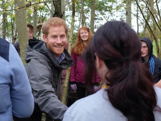 Prince Harry visits Brockholes Nature Reserve and youngsters from My Place