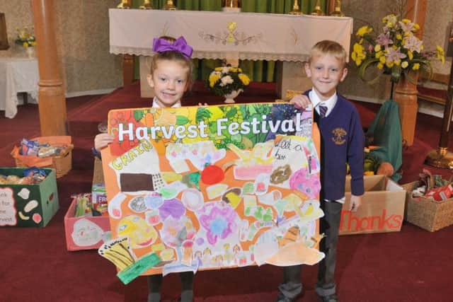 Bright posters depicted the season of harvest.