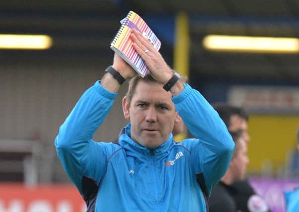 AFC Fylde manager Dave Challinor applauds the clubs supporters     Picture: Steve McLellan