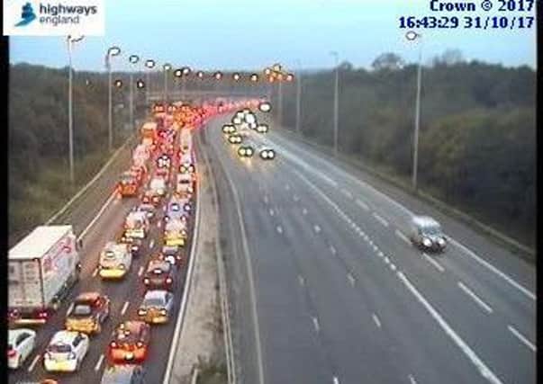 Congestion building up on the M6 northbound