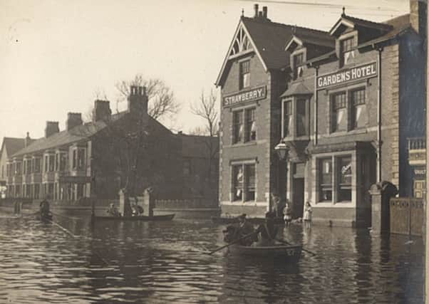 The Strawberry Gardens Hotel in Poulton Road Fleetwood still shows a mark at the front door where the flood water reached in 1927