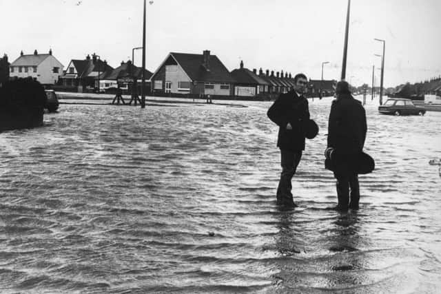 Fleetwood floods  of 1977 - junction of Broadway, West Way and the Strand