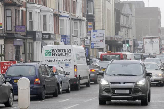 Traffic problems continued in the town centre yesterday