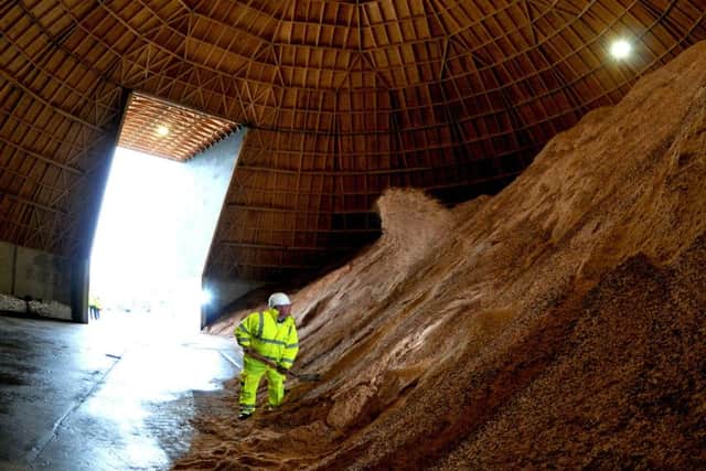 36-metre-wide salt barn in Garstang, with a capacity for 8,000 tonnes of salt