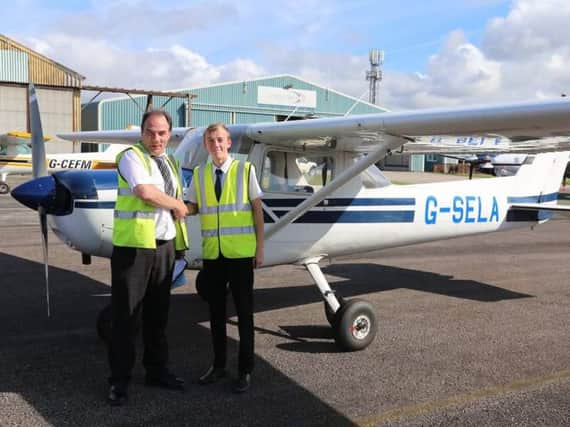 Blackpool teenager Oliver Openshaw is set to gain his private pilot's licence aged just 16. He is learning at Blackpool Airport with Westair and is pictured with instructor Stuart Chambers