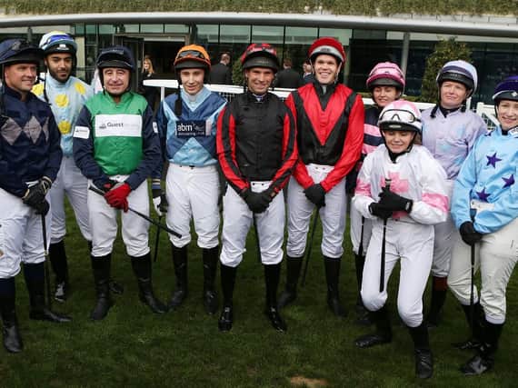 Michael Owen (left) and Maurice McCarthy (third left) before the race
