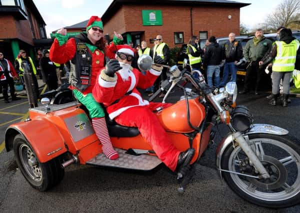 The Setantii Motor Cycle Club held their annual Toy Run to the Brian House Children's Hospice, Bispham, at the weekend. More than 60 bikers from all over the North West took part in the event which also saw them hand over a cheque for Â£1,205 as well as dozens of toys. Picture by Paul Heyes, Sunday November 26 2017.