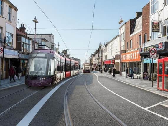 Artist's impression of the new tramway on Talbot Road