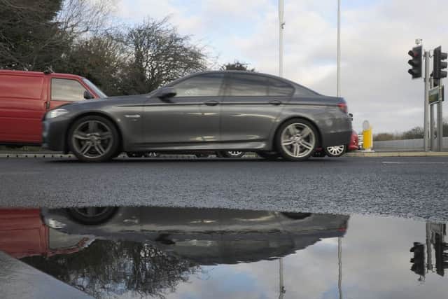 Standing water at the junction of Amounderness Way and West Drive