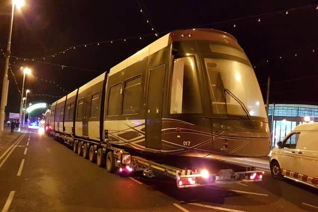 Blackpool's newest tram arriving in the resort. Credit: Mike Morton