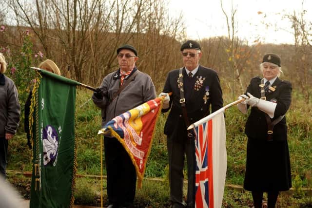 Photo Neil Cross	
Commemorative service and laying of a paving stone for Stanley Boughey VC at Fylde Memorial Arboretum