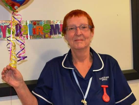 Liz Darling at her retirement bash (Picture: Blackpool Victoria Hospital)