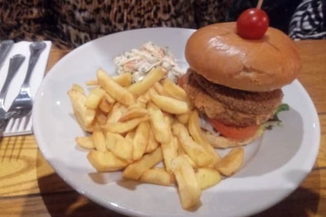 Vegetarian burger at The Water's Edge, St Annes