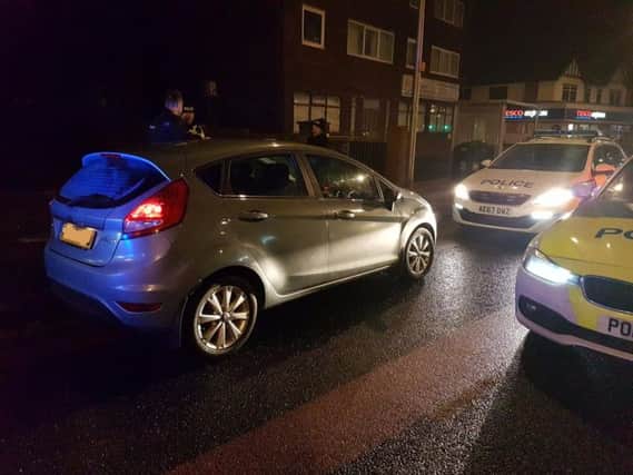 The stopped car. Photo: Lancashire Road Police.