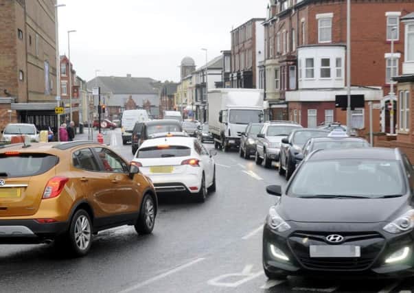 Traffic in the town centre due to roadworks on the Promenade and Talbot Road