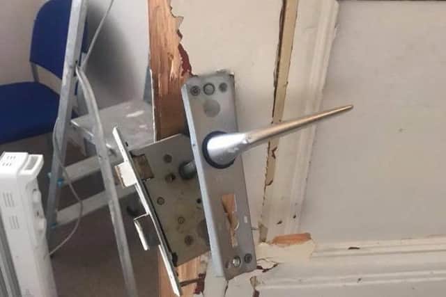 Door locks were wrecked as burglars smashed their way through Ansdell Institute.