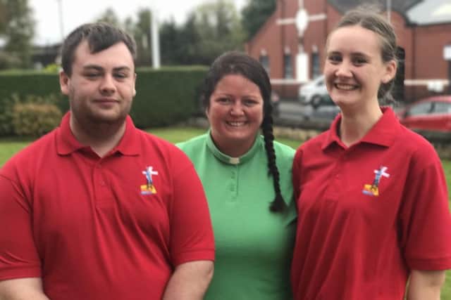 Rev Linda Tomkinson from Freedom Church, Mereside, with Josh Harrison and Lizzie Haydon - two of the voluntary workers who are now in the first year of the Blackpool Ministry Experience element of the programme