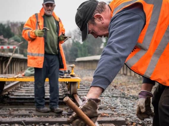 Poulton and Wyre Railway Society (PWRS) working on the line
Pic courtesy of D Gregory, PWRS