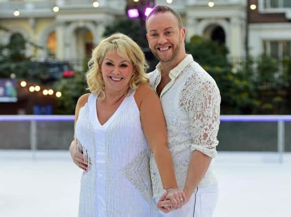 Blackpool's Dan Whiston with partner Cheryl Baker during Dancing On Ice photo call at the Natural History Museum in London