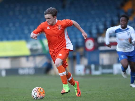 Sinclair-Smith in action for Blackpool's youth team