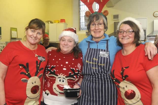The Mustard Seed Group Chirstmas dinner at St Peter's Church in Fleetwood.  Pictured are Carolyn Sillis, Ann-Marie Davies, Janet Lovelace and Tracy Beeston.