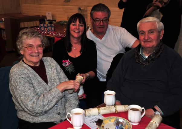 Margaret Hill, Shauna Hill, Graham Hill and Arthur Hill at the Capricorn Singers Christmas Tea Party in Cleveleys
