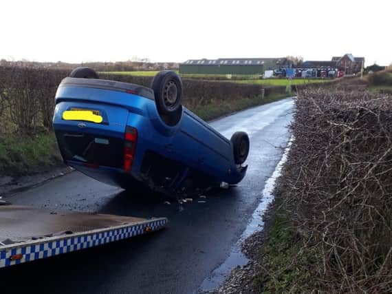 The scene of the accident in Fylde (Picture: Lancashire's Road Policing Unit)