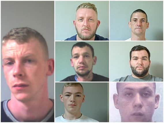 Police released pictures of seven men they are trying to find