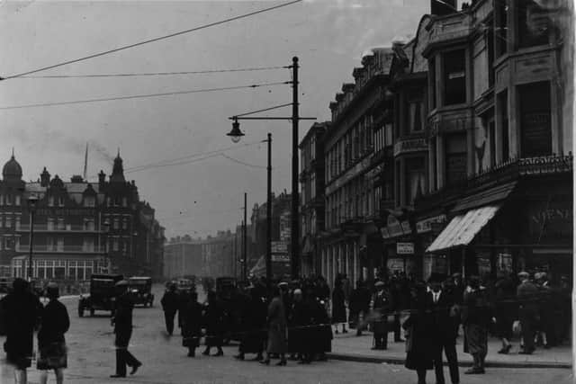 Promenade near Talbot Square, with the Metropole Hotel in the background, 1920s