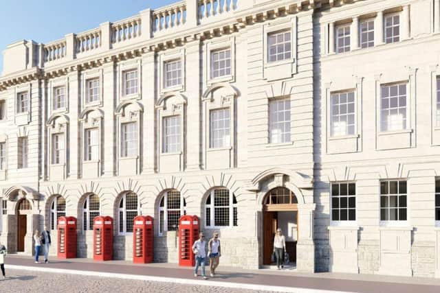 Updated image of the proposed Red Box Quarter in the former Abingdon Street Post Office, Blackpool