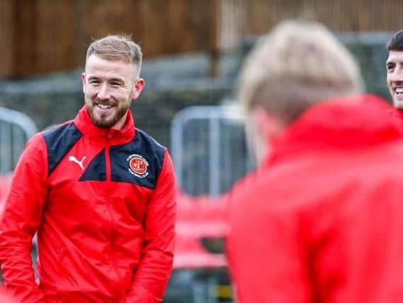 Fleetwood's new striker Paddy Madden at training yesterday. Photo credit: Stefan Willoughby.